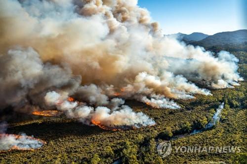 사상 최악의 폭염으로 불타는 호주 태즈매니아주(州) 삼림