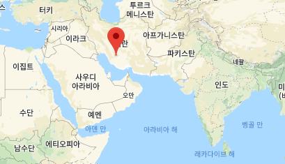 이란 남서부 파르스주가 포함된 지도[구글 캡처]