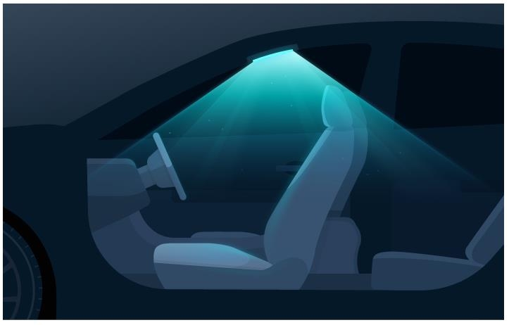 차량 내부 자외선(UV) 살균 예상 이미지