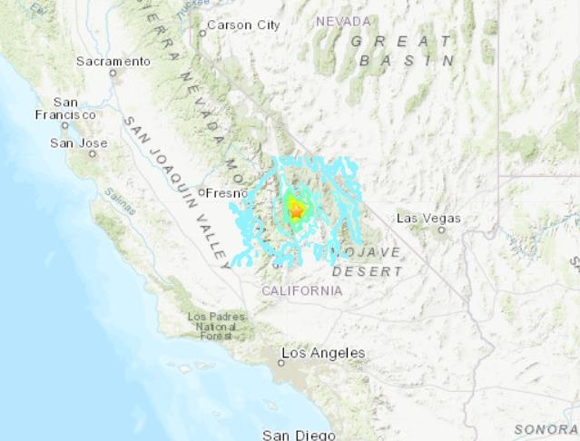 미국 시에라네바다산맥 동쪽서 규모 5.8 지진