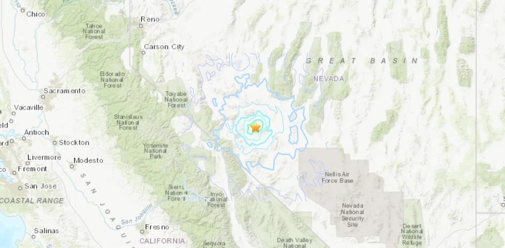 네바다주에서 규모 5.3 지진 발생