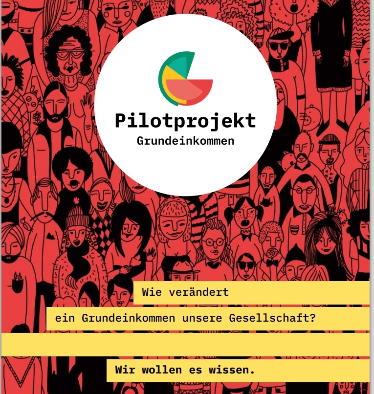 독일 '기본소득 파일럿 프로젝트(Pilotprojekt Grundeinkommen)'안내문 표지
