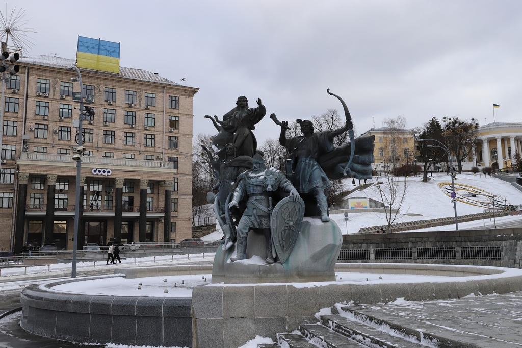 우크라이나 수도 키예프의 마이단 광장