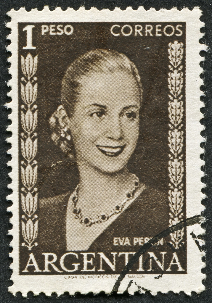 에바 페론 초상을 넣어 발행한 과거 우표