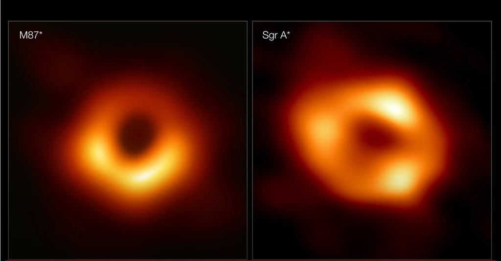 M87 은하의 블랙홀(좌)과 우리은하 중심의 블랙홀