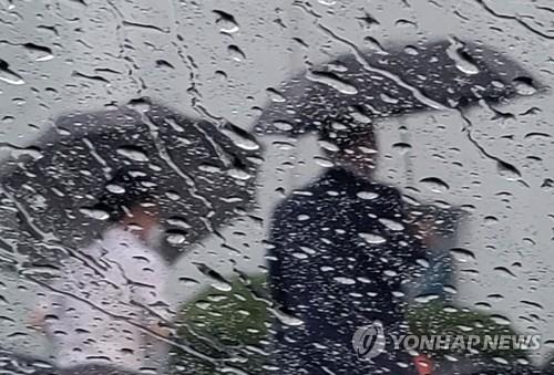 우산 쓴 시민들
