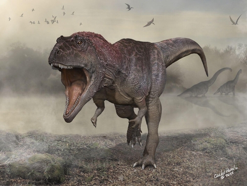 새로 확인된 육식공룡 종 M. 기가스 상상도 