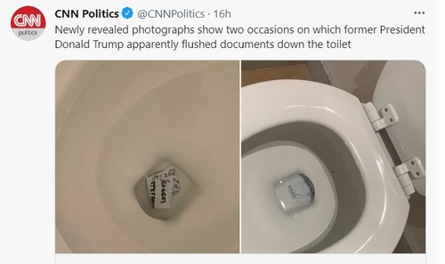 "트럼프, 대통령기록물 수시로 버려…변기 막힐 정도"