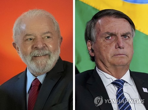 브라질 대선서 1·2위 오른 룰라 전 대통령(왼쪽)과 보우소나루 대통령