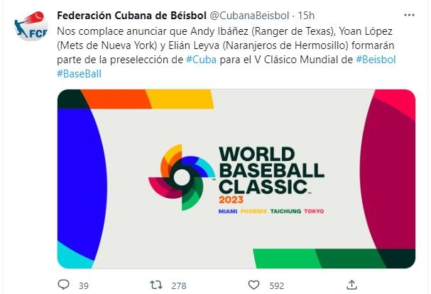 쿠바, 현역 메이저리거 2명 WBC 대표팀 훈련 소집 명단에 포함