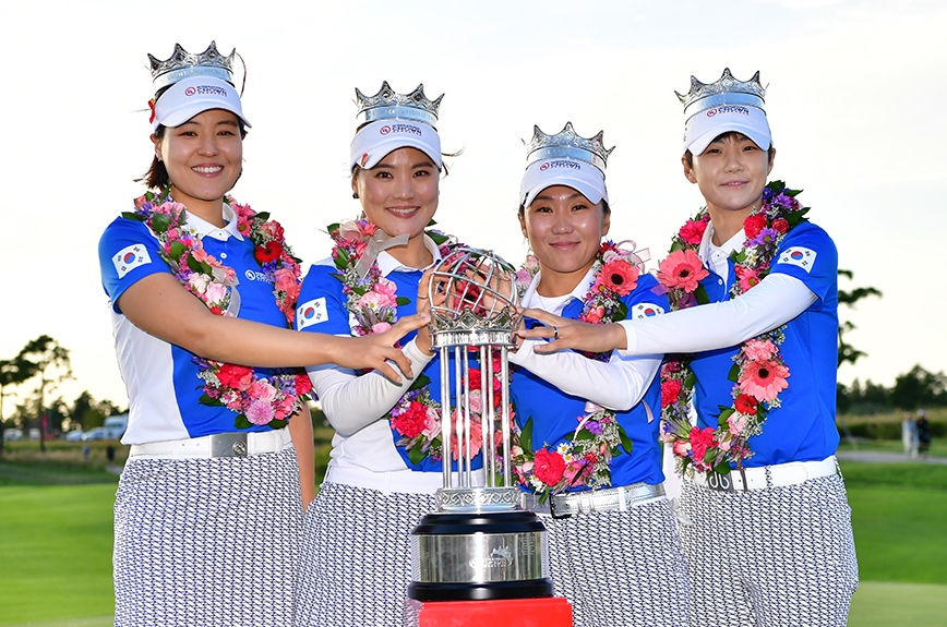 2018년 대회에서 우승한 한국 선수들.
