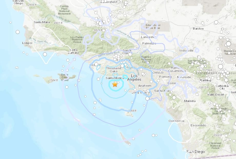 미국 말리부 인근 바다에서 규모 4.2 지진