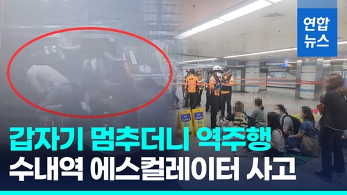 [영상] 지하철 수내역 에스컬레이터 역주행 사고…14명 부상
