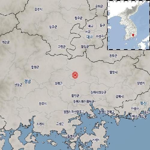 경남 창녕군 지진 위치