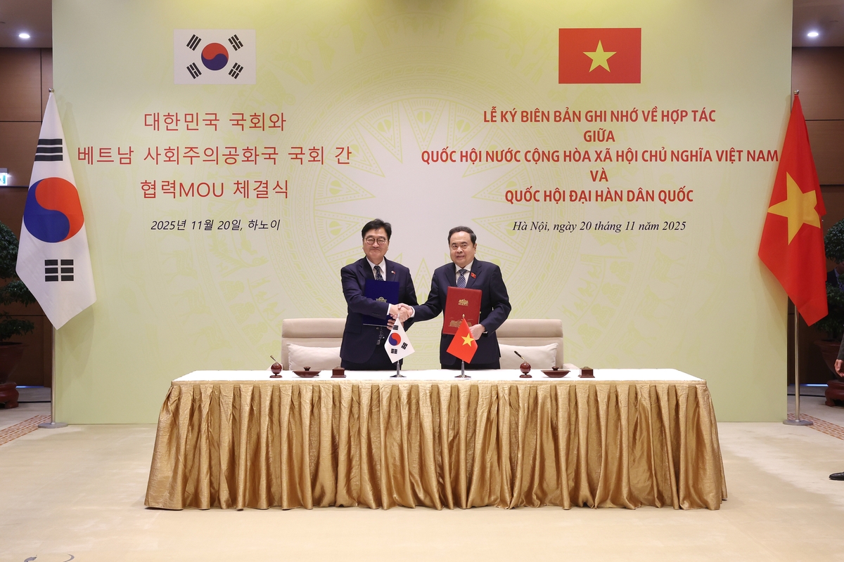 우원식 국회의장과 쩐 타잉 만 베트남 국회의장