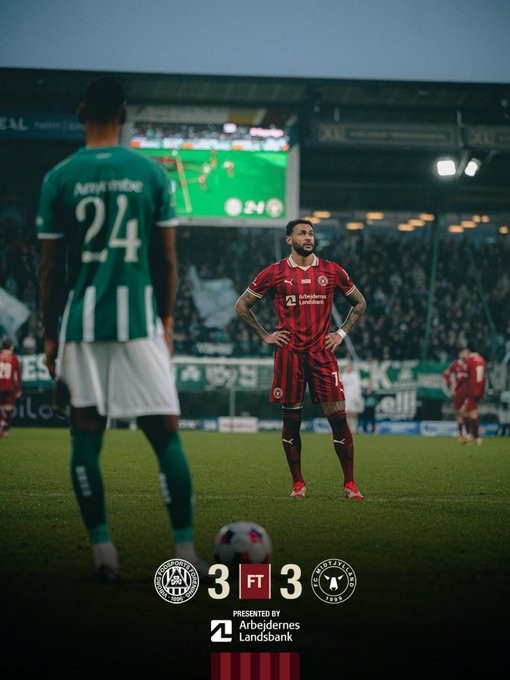 '조규성 골대 불운' 미트윌란, 맞수 비보르와 3-3 무승부