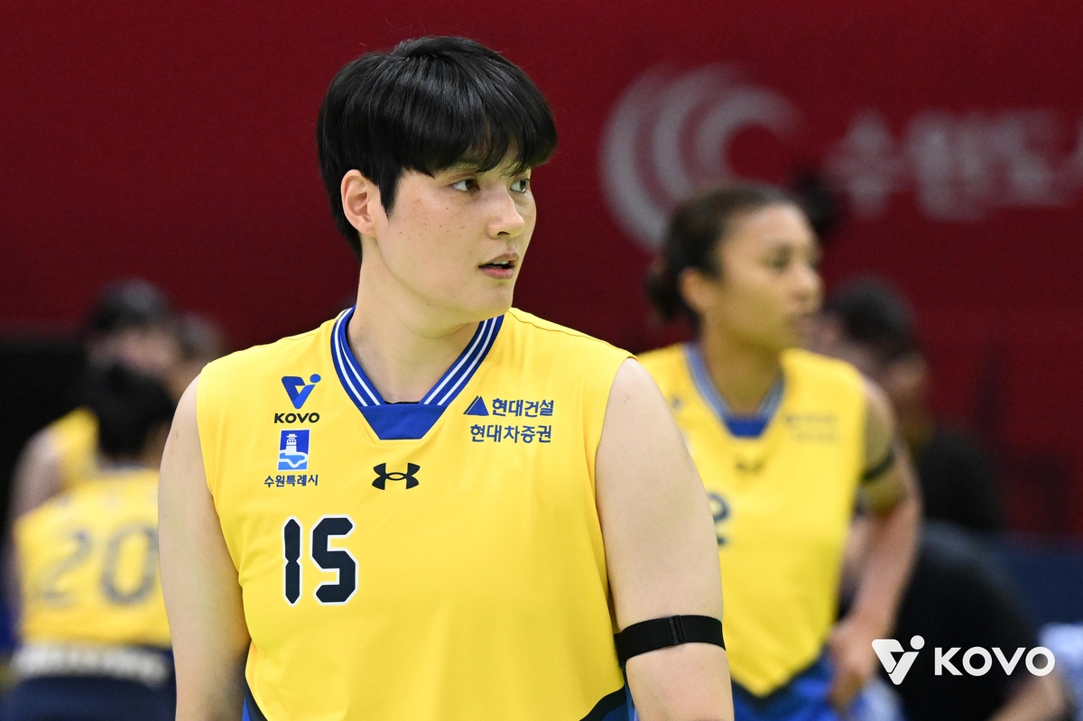 현대건설의 베테랑 미들블로커 김희진