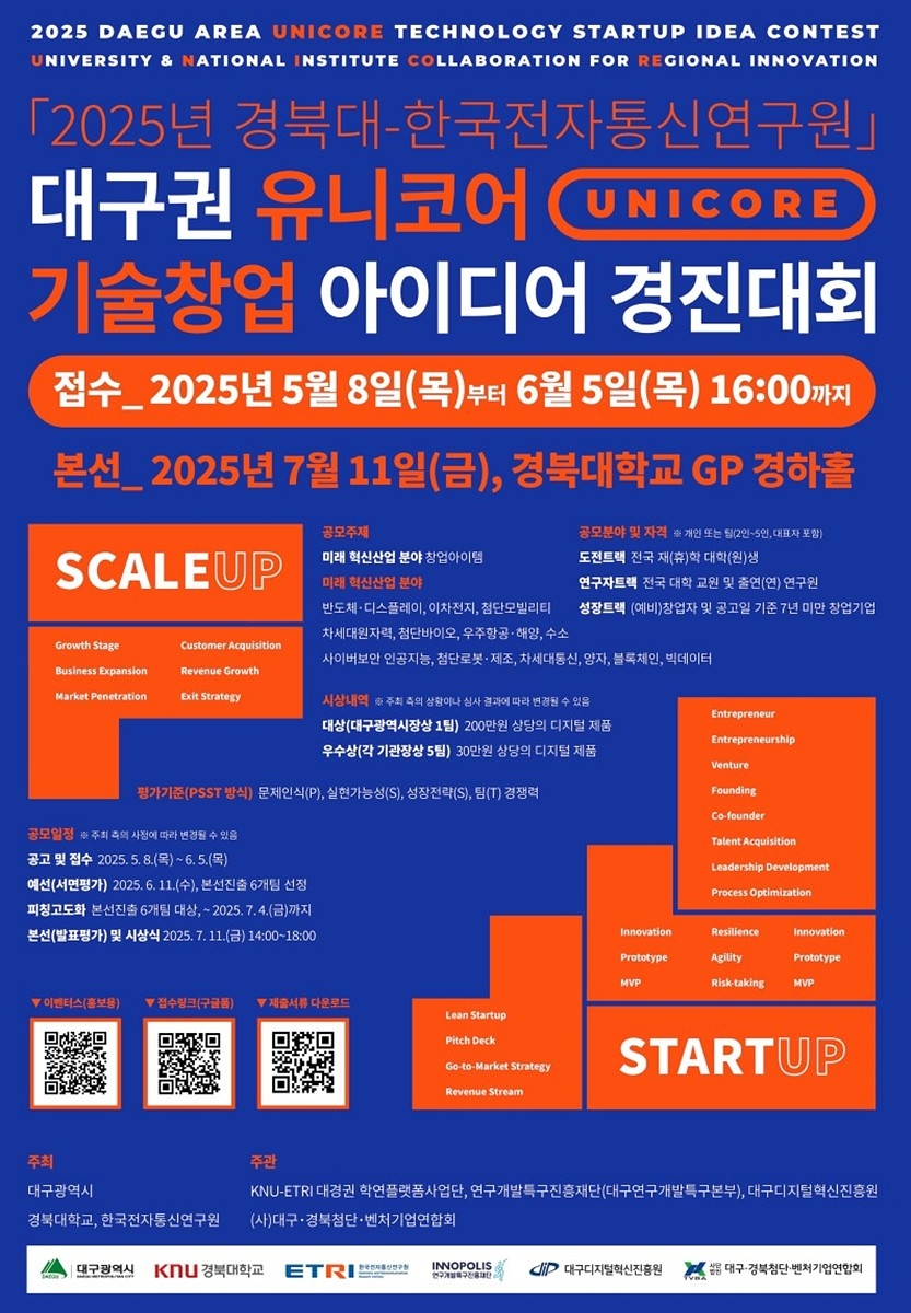 대구, 미래 기술 창업의 꿈을 펼치다! 유니코어 기술창업 아이디어 경진대회 개최