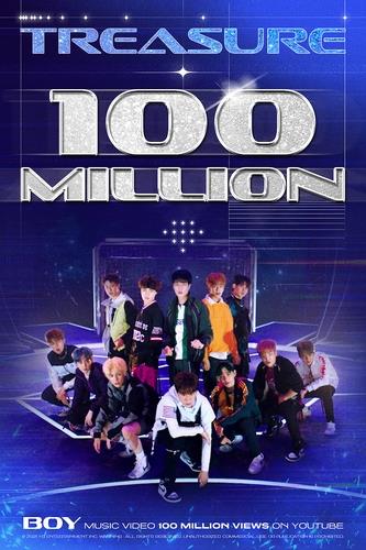 La foto, proporcionada por YG Entertainment, muestra una imagen para conmemorar los 100 millones de visualizaciones en YouTube del videoclip "BOY" de TREASURE. (Prohibida su reventa y archivo)