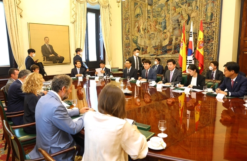 El presidente parlamentario discute la cooperación económica con la presidenta del Congreso de España