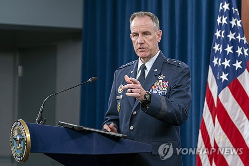 Pentagon Press Secretary Maj. Gen. Pat Ryder speaks during a press briefing at the Pentagon near Washington on Oct. 1, 2024 in this photo released by the Associated Press. (Yonhap)