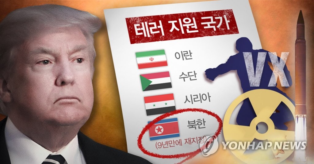 트럼프, 2017년 북한 테러지원국 재지정 (PG)