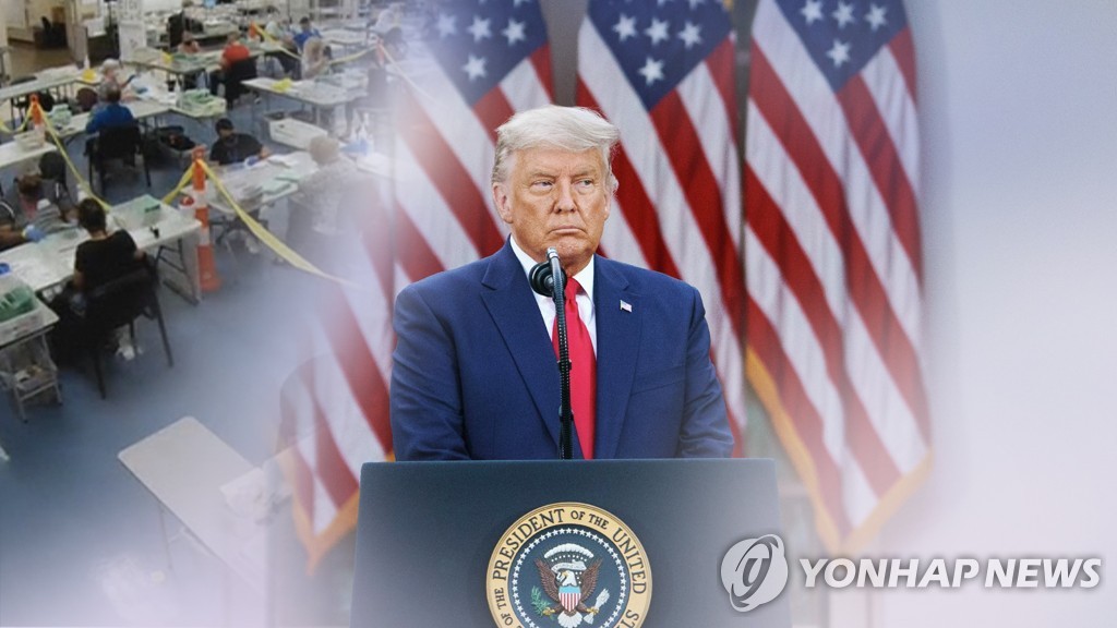 지난해 대선 부정 의혹을 주장한 트럼프 전 대통령 (CG)
