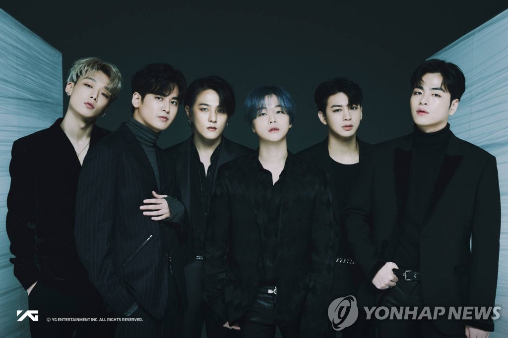 This undated photo, provided by YG Entertainment, shows K-pop boy band iKON. (PHOTO NOT FOR SALE) (Yonhap) 