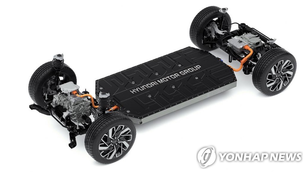 La plate-forme modulaire électrique-globale (E-GMP) du groupe Hyundai Motor. (Photo fournie par l'Académie nationale d'ingénierie de Corée, NAEK. Revente et archivage interdits) 