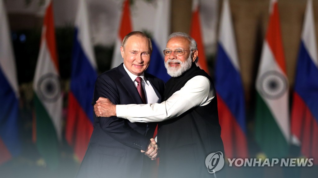 블라디미르 푸틴 러시아 대통령(왼)-나렌드라 모디 인도 총리 (CG)