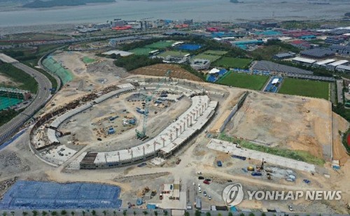 목포종합경기장 건립 장면