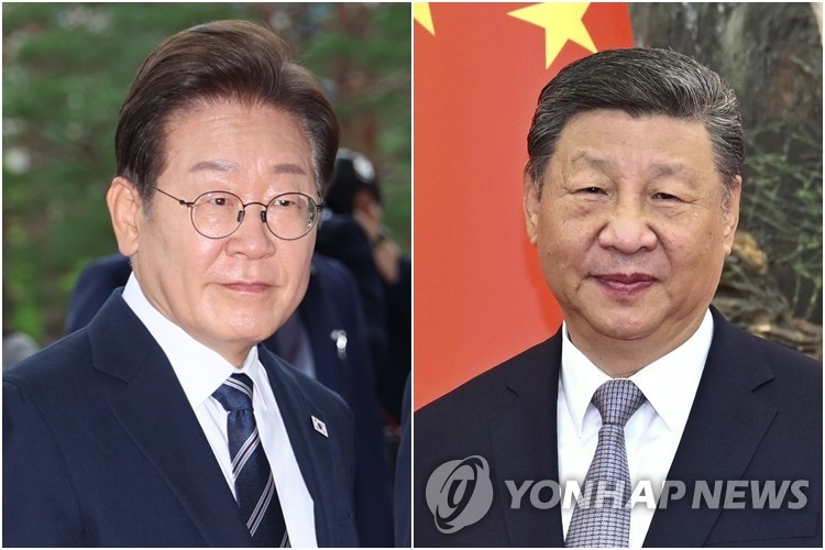 李大統領（左）と中国の習近平国家主席（資料写真）＝（ＡＰ＝聯合ニュース）≪転載・転用禁止≫