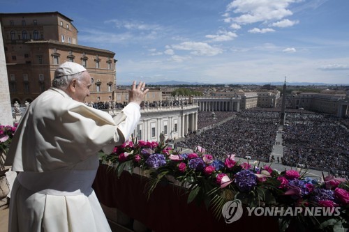 교황 "믿을 수 없는 '부활절 전쟁'…너무 많은 피·폭력 목도"