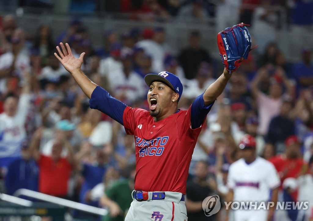 3연속 탈삼진으로 푸에르토리코의 WBC 8강 이끈 디아스의 다치기 직전 모습