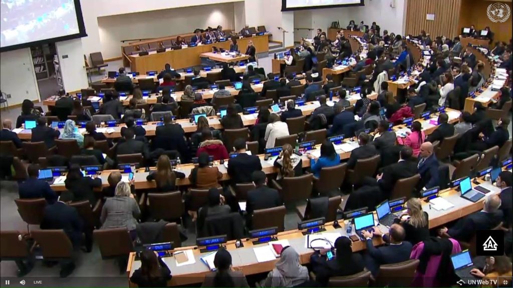 资料图片：去年11月举行的联合国大会第三委员会会议照 韩联社/联合国电视画面截图（图片严禁转载复制）