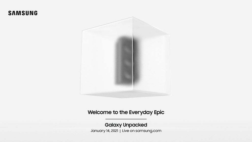Cette image fournie par Samsung Electronics Co. le 4 janvier 2021 montre une publicité pour l'événement Galaxy Unpacked pendant lequel Samsung dévoilera la série Galaxy S21. (Revente et archivage interdits)