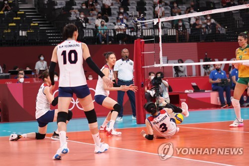 (Olympics) S. Korea loses to Brazil, falls to bronze medal match in women's volleyball