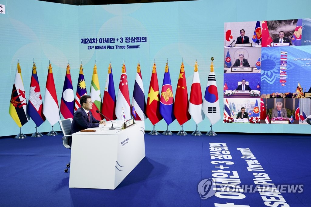 文大統領「韓国はワクチン生産のハブに」　ＡＳＥＡＮプラス３首脳会議