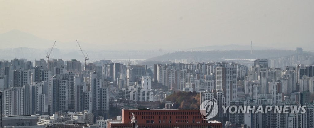 서울 남산에서 바라본 시내 아파트, 주택가 모습