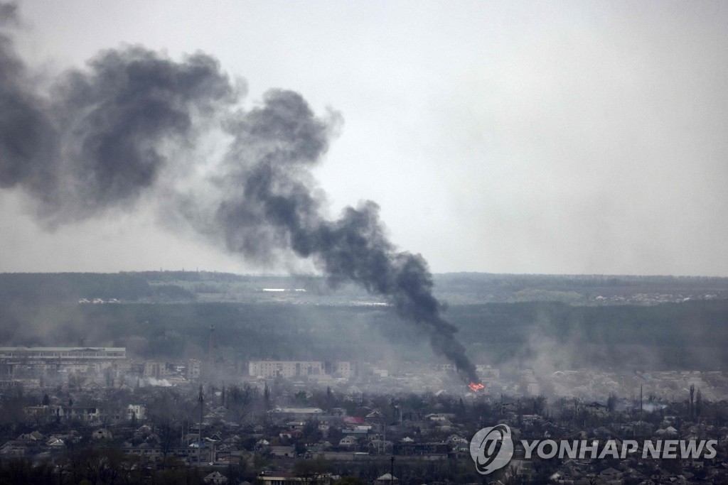 Black smoke rising from Donbas, Ukraine