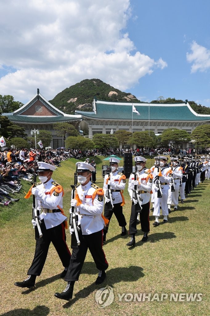 Guardia de honor en Cheong Wa Dae
