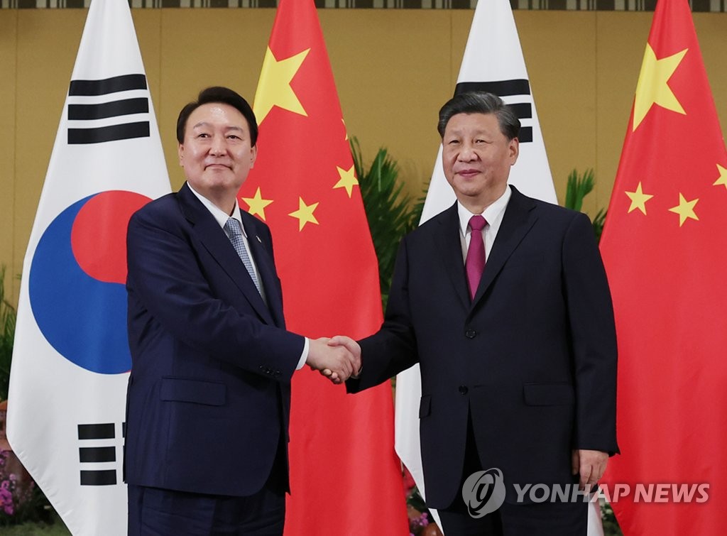 (LEAD) Yoon dit à Xi que la Chine joue un rôle important pour la liberté, la paix et la prospérité