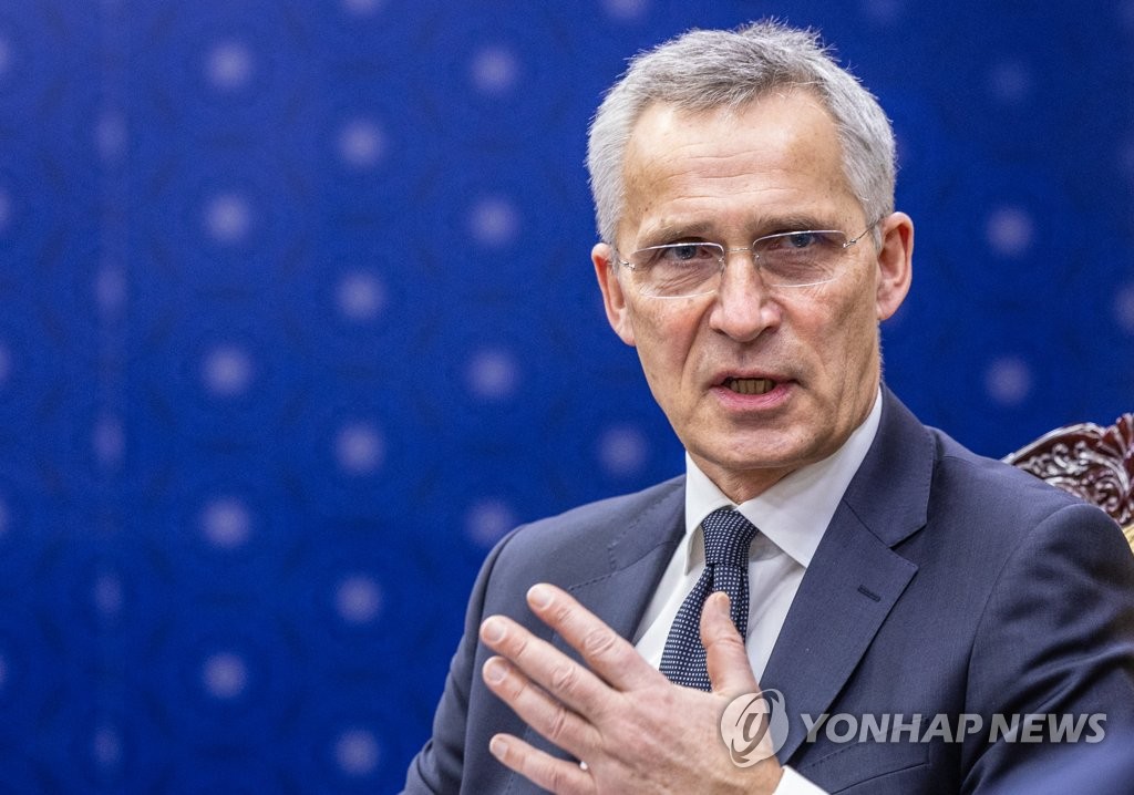 North Atlantic Treaty Organization Secretary General Jens Stoltenberg talks with South Korean Foreign Minister Park Jin at the ministry in Seoul on Jan. 29, 2023. (Yonhap)
