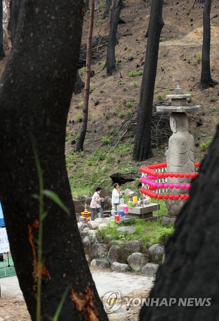대형 산불 아픔 남아있는 강릉 인월사