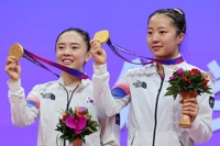 アジア大会第１０日　韓国が卓球女子ダブルスで金メダル