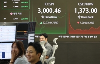 코스피, 중동 불안에도 장중 3,000선 돌파…3년 5개월여만