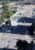 Empty streets on hot summer day