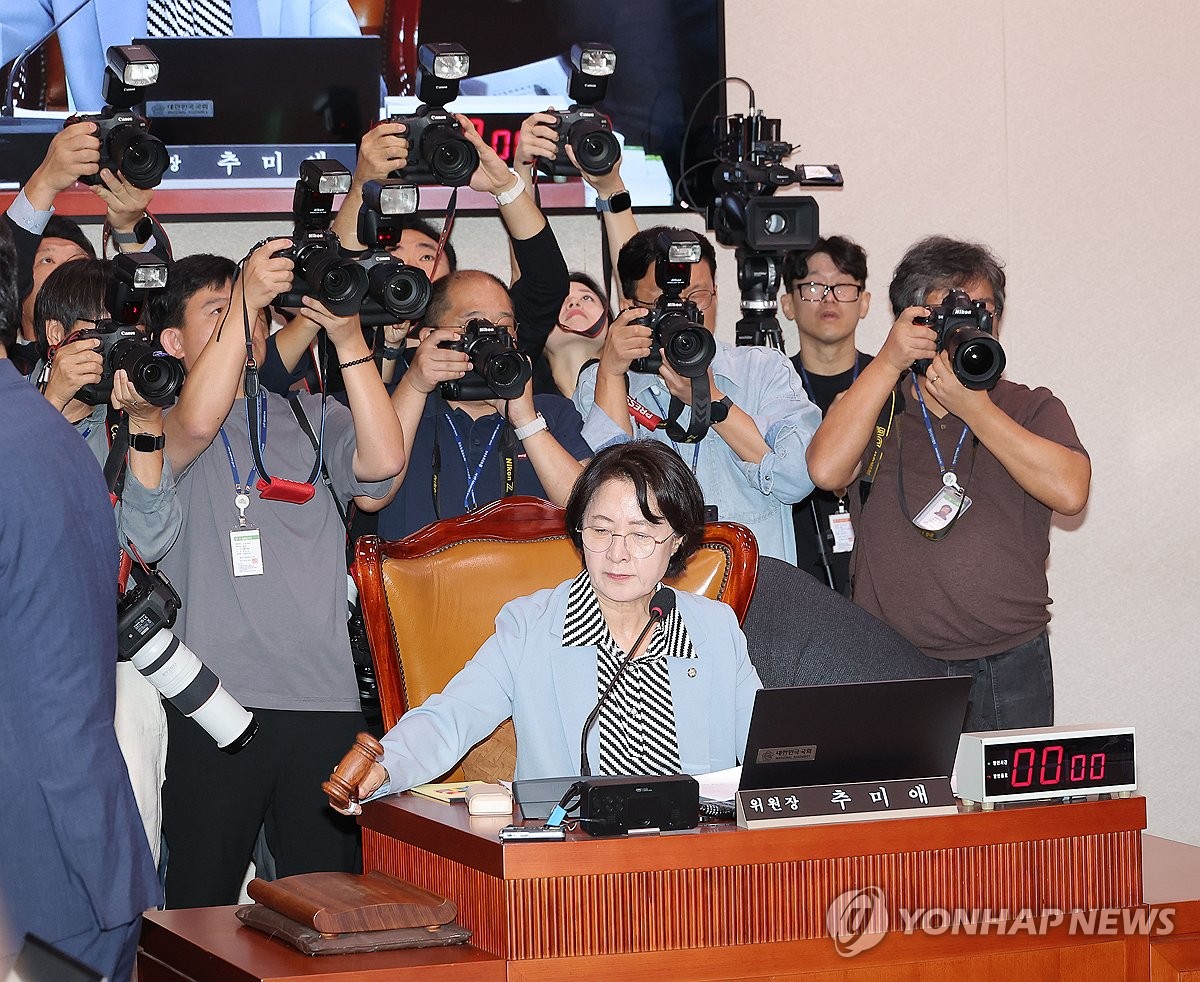 의사봉 두드리는 추미애