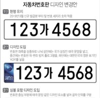  자동차번호판 디자인 변경안